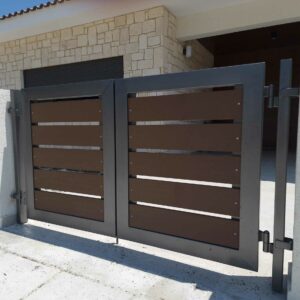 garage gates covered with WPC boards